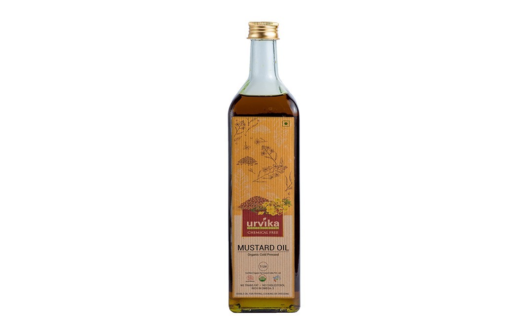 Urvika Mustard Oil Organic Cold Pressed   Plastic Bottle  1 litre